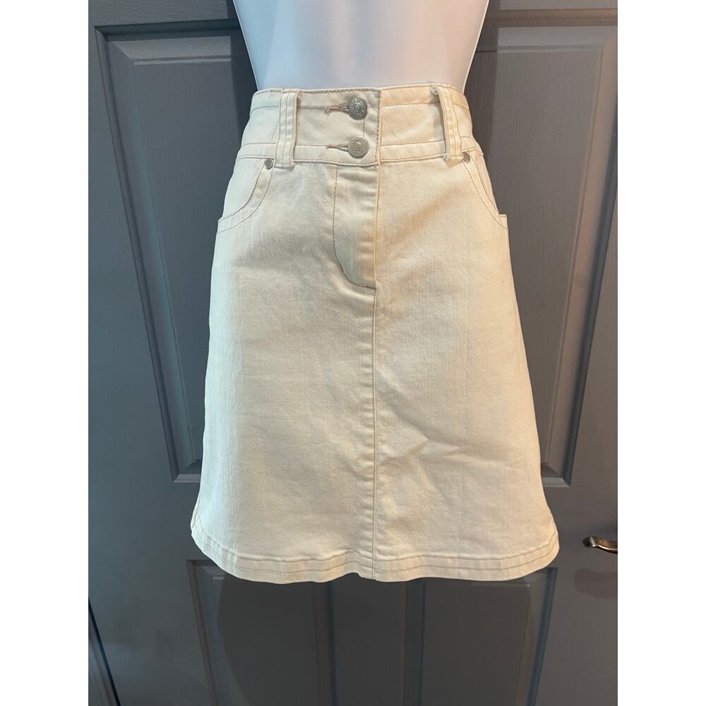 CAbi Cream Denim Skirt – Size 8 (Style #252)